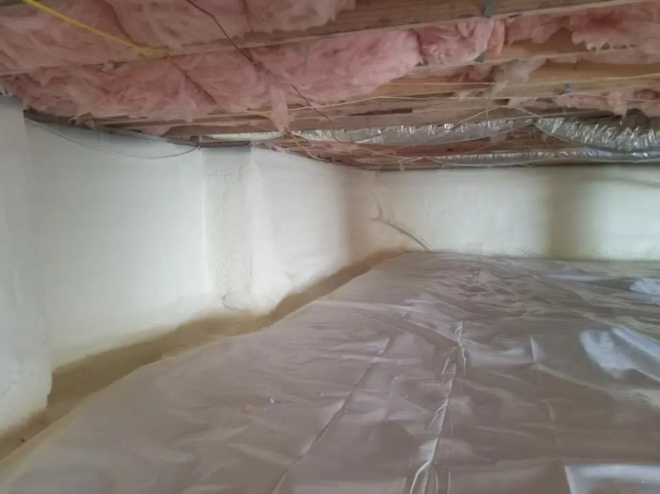 Crawl space encapsulation with closed-cell spray foam for Attic Insulation in Lincoln
